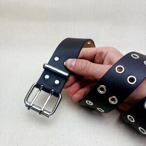 Y2k 2000s vintage brown & silver studded goth emo belt